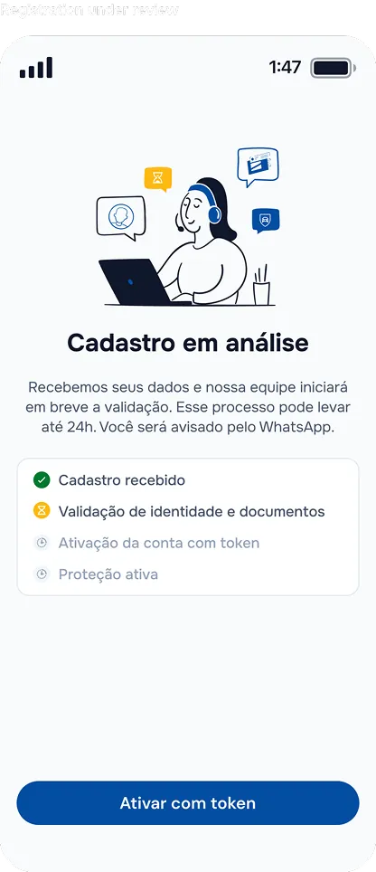 Registration under review, with the validation steps