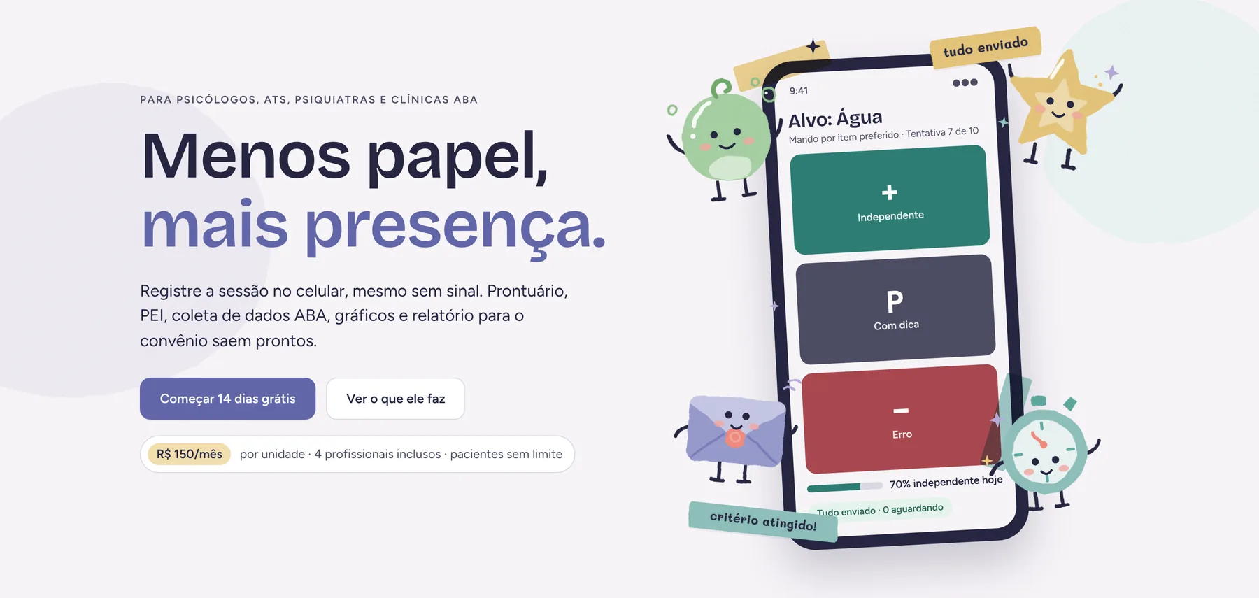 Landing page section: hero