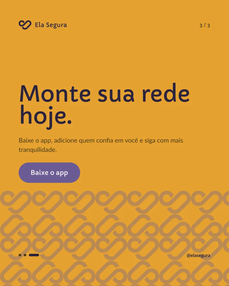 Carousel slide 3: “Monte sua rede hoje.” with a download button