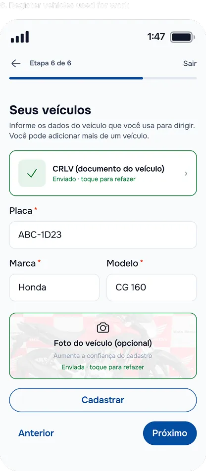 Step 6: vehicles used for work