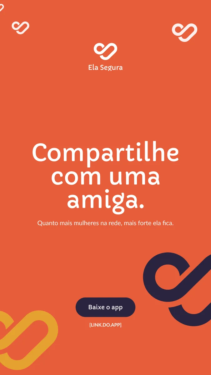 WhatsApp status: “Compartilhe com uma amiga.” on orange