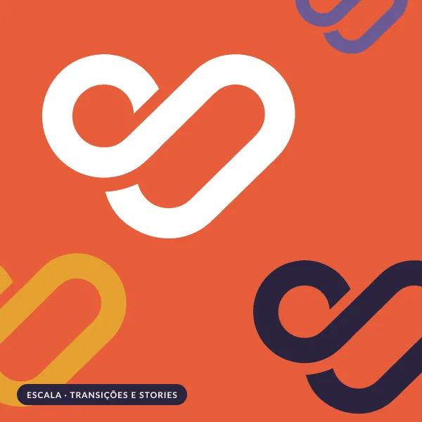 Scale pattern: symbols at contrasting sizes on orange