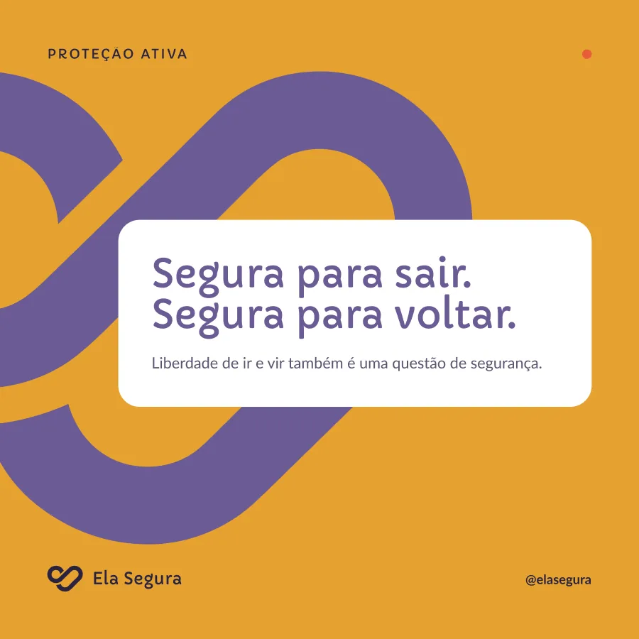 Feed post: “Segura para sair. Segura para voltar.” on ochre