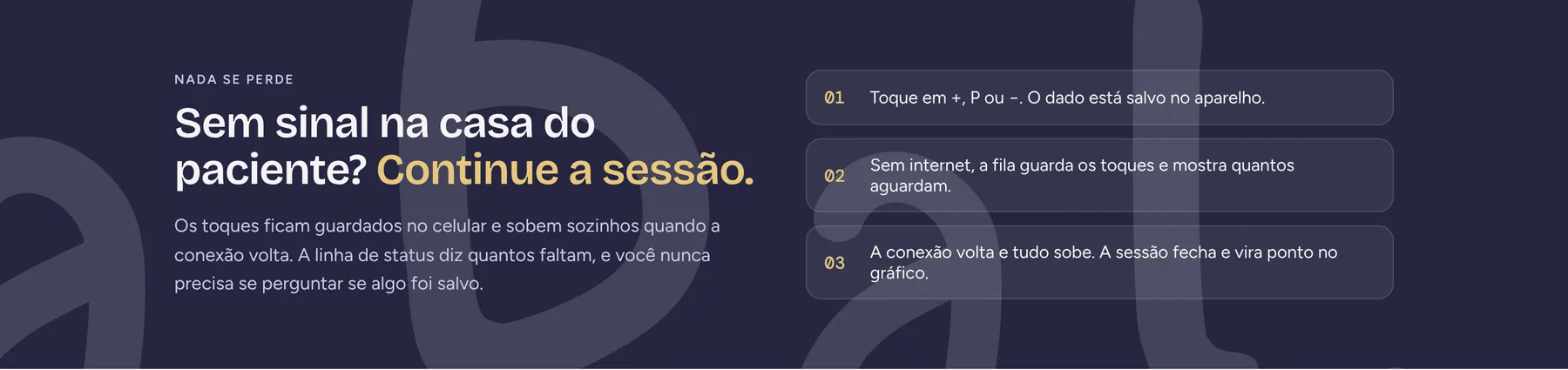 Landing page section: offline